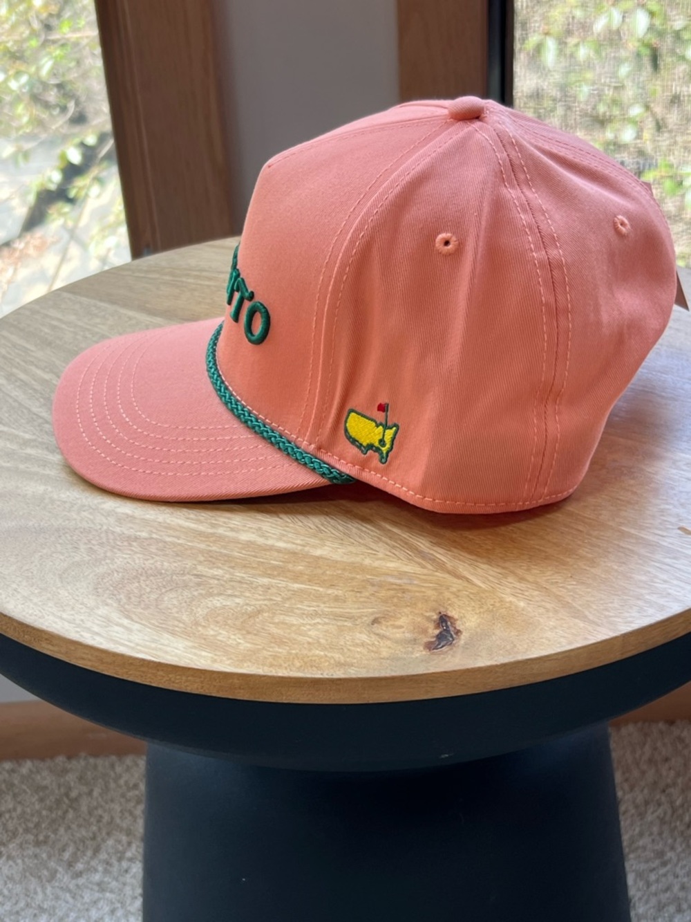 Pimento Embroidered Rope-Trim Baseball Cap - Pink - Picture 2 of 3